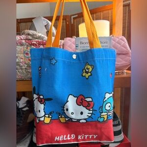 Hello Kitty Blue, Red & Yellow Kids Tote Bag
